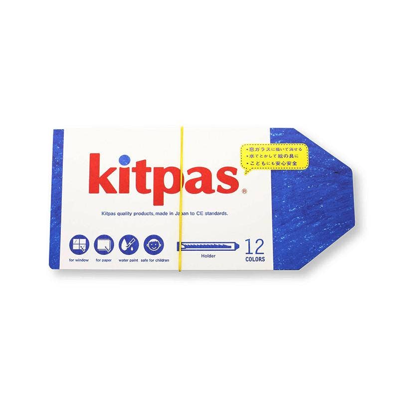 Kitpas Crayons with Holders (12 Colours)