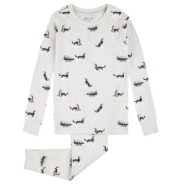 Holiday Huskies PJ Set in Lunar Rock