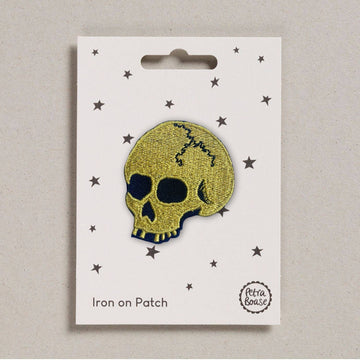 Iron-On Patch – Gold Skull