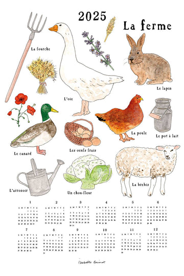 2025 Linen Calendar - Farms In France