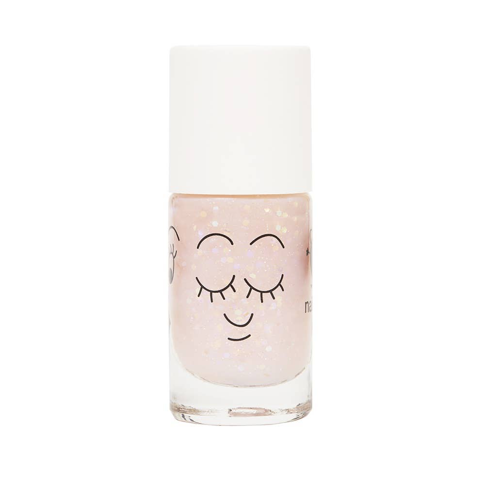 Polly Clear Pink Glitter Water Based Nail Polish