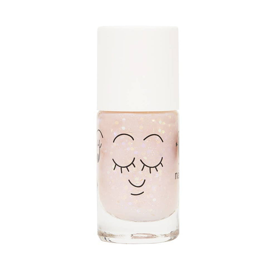 Polly Clear Pink Glitter Water Based Nail Polish