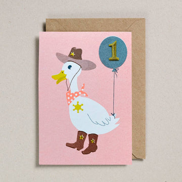 Confetti Pets Age 1 Card – Duck