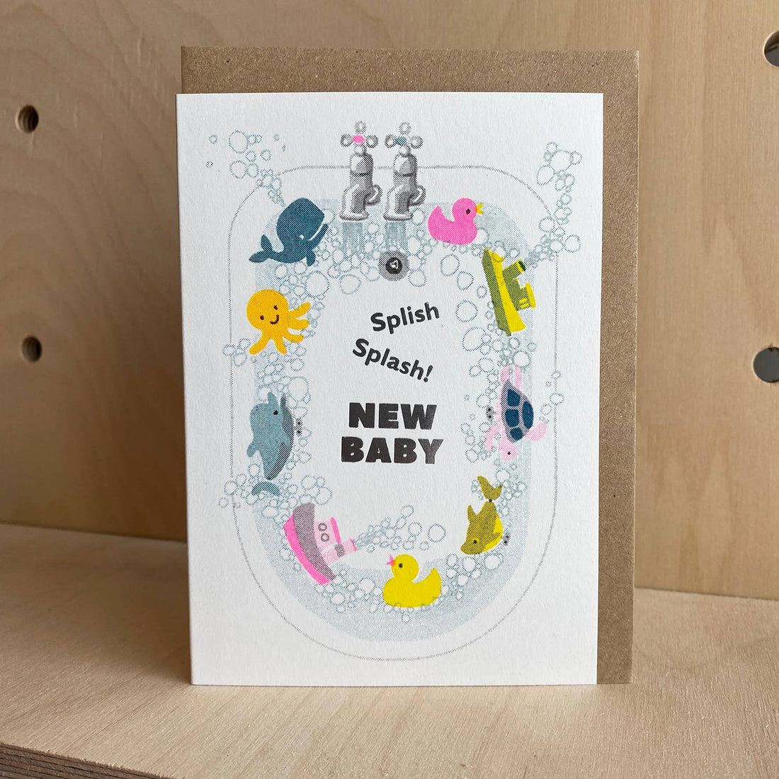 Splish Splash Riso Baby Card