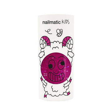 Nailmatic Kids Sheepy Clear Raspberry Glitter Water-Based Nail Polish