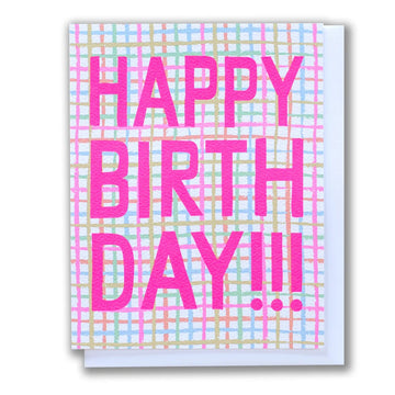 Big Plaid Birthday Note Card