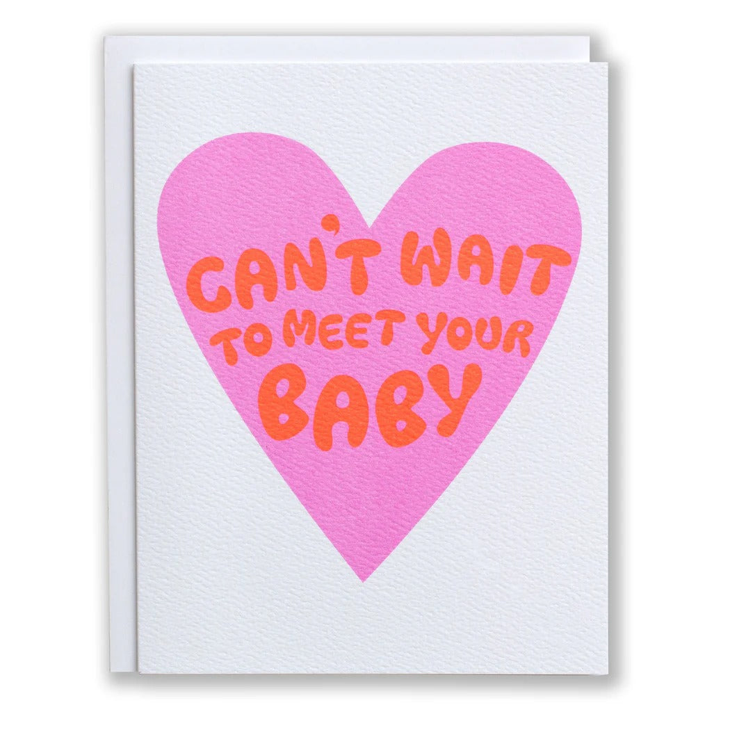 Can't Wait to Meet Your Baby Neon Heart Note Card