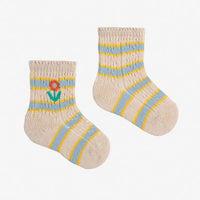 Baby Flower Stripes short socks