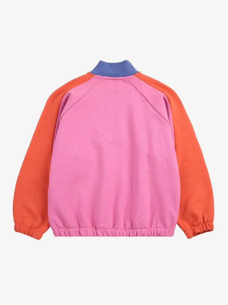 Kids Smiling Color Block 1/4 Zipped Sweatshirt