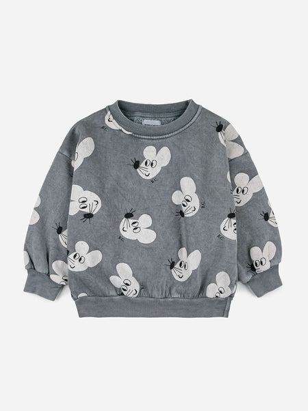 Bobo Choses - Allover Organic Cotton Mouse-Print Sweatshirt - Girl - Grey - 4/5 years
