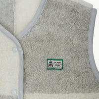 Kids Merino Wool Vest - Cream and Gray