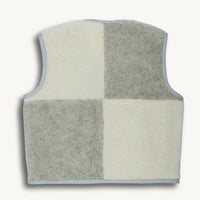 Women's Merino Wool Vest - Cream and Gray