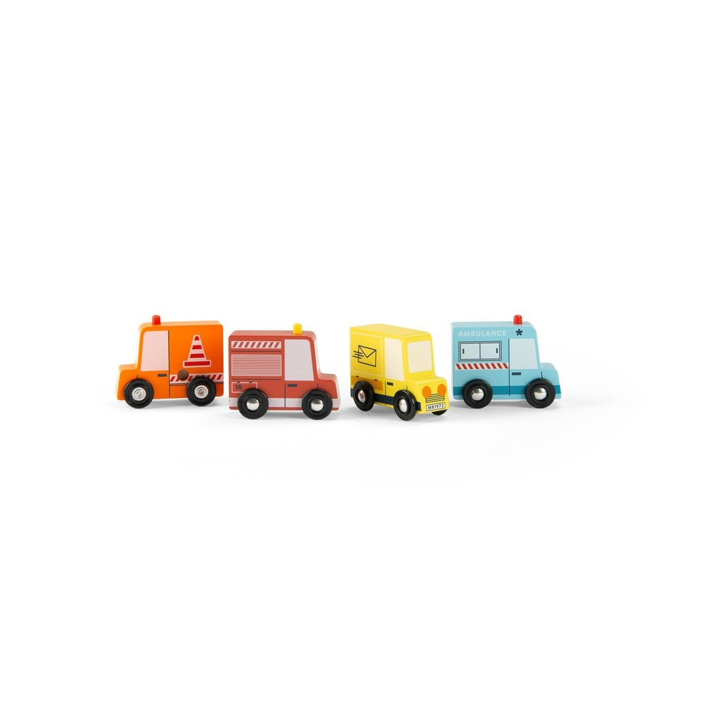 Avenue Du Moulin Set of 4 Wooden Trucks