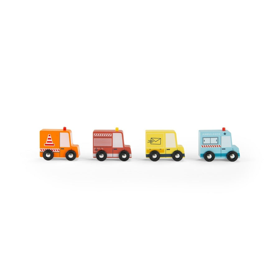 Avenue Du Moulin Set of 4 Wooden Trucks