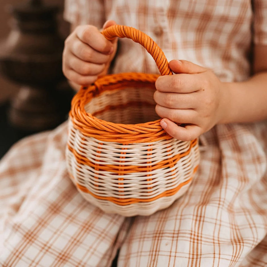 Rattan Berry Basket - Stripe