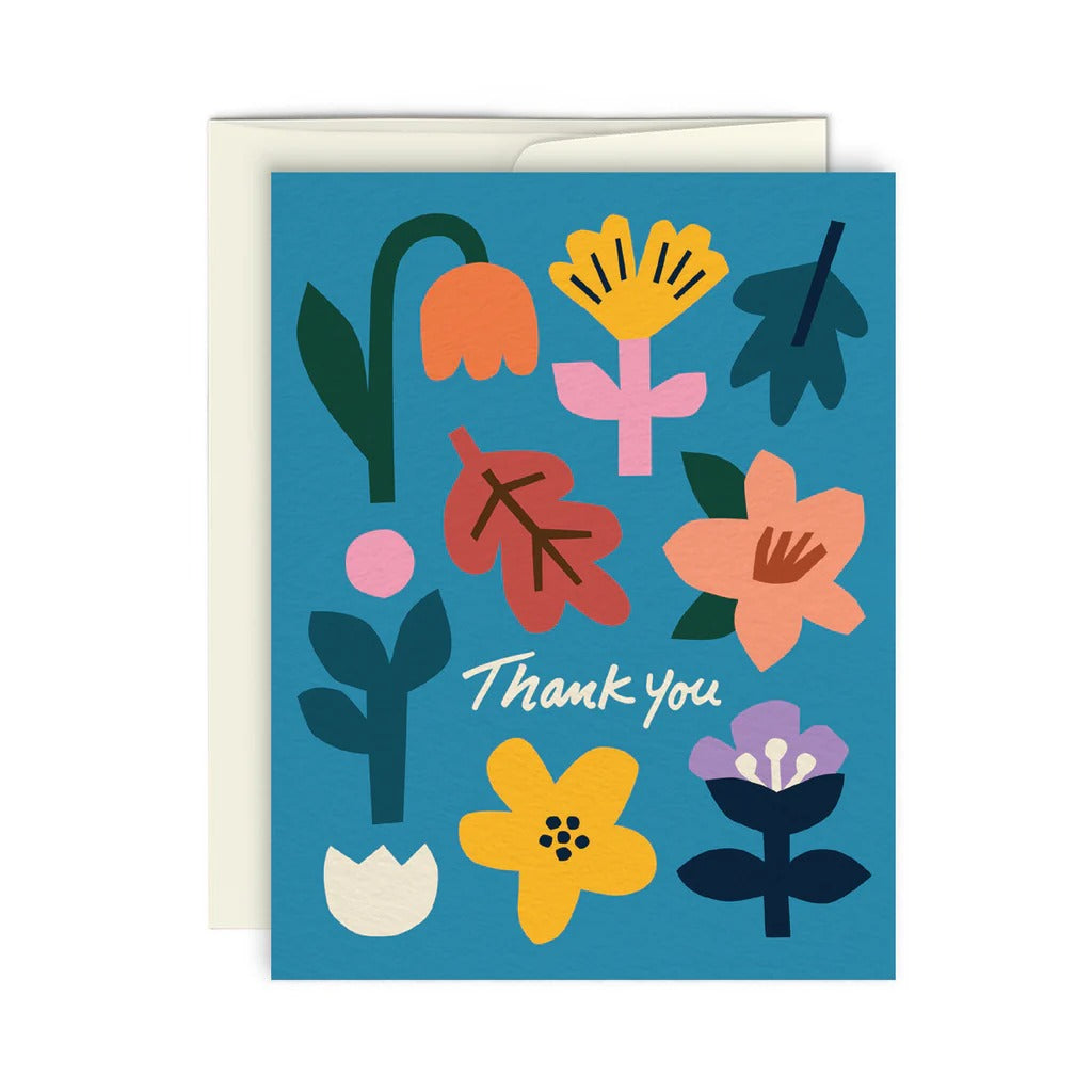 Blue Flower Thank You Greeting Card