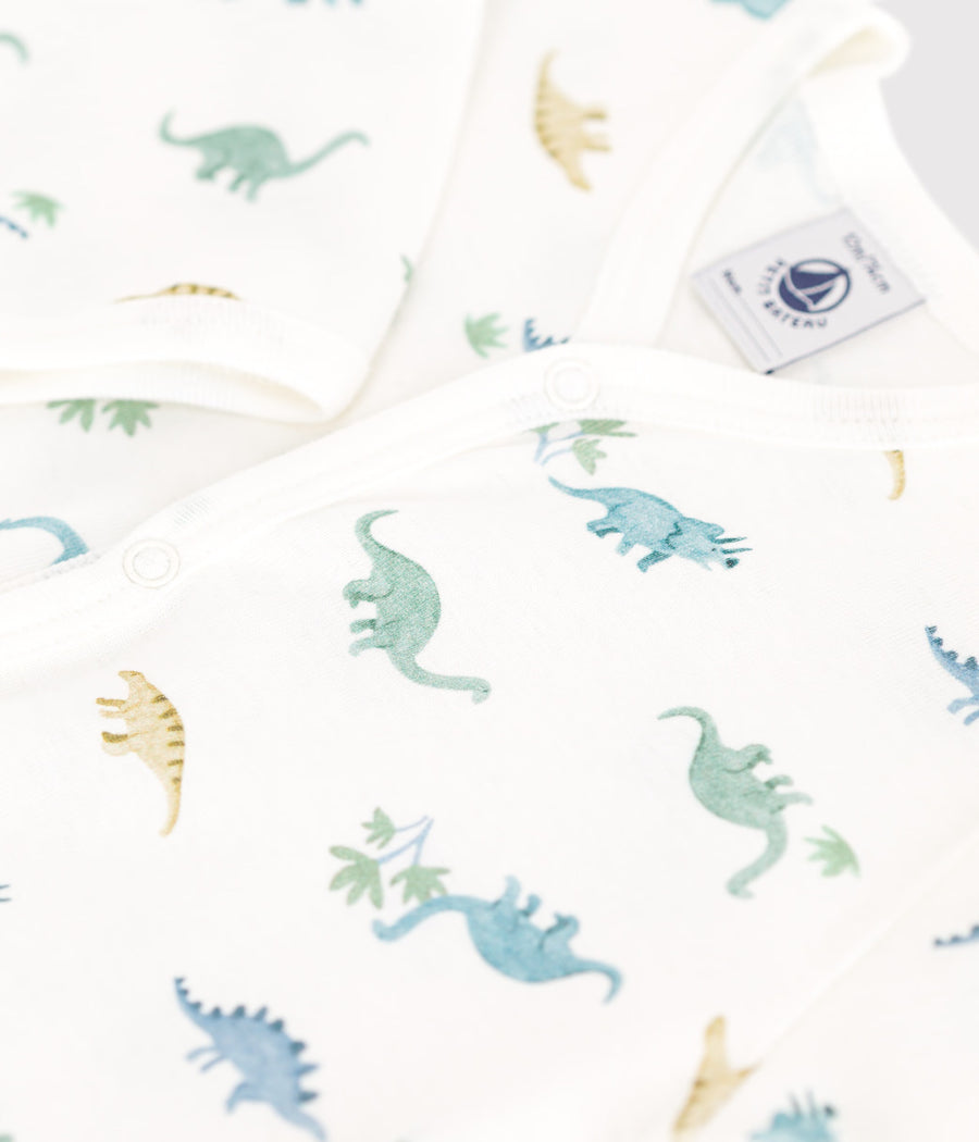 Babies' Footless Cotton Dinosaur Pajamas