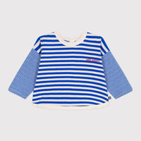 Babies Long Sleeved Stripy Cotton T Shirt - Blue