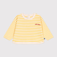 Babies Long Sleeved Stripy Cotton T Shirt - Yellow