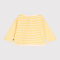 Babies Long Sleeved Stripy Cotton T Shirt - Yellow