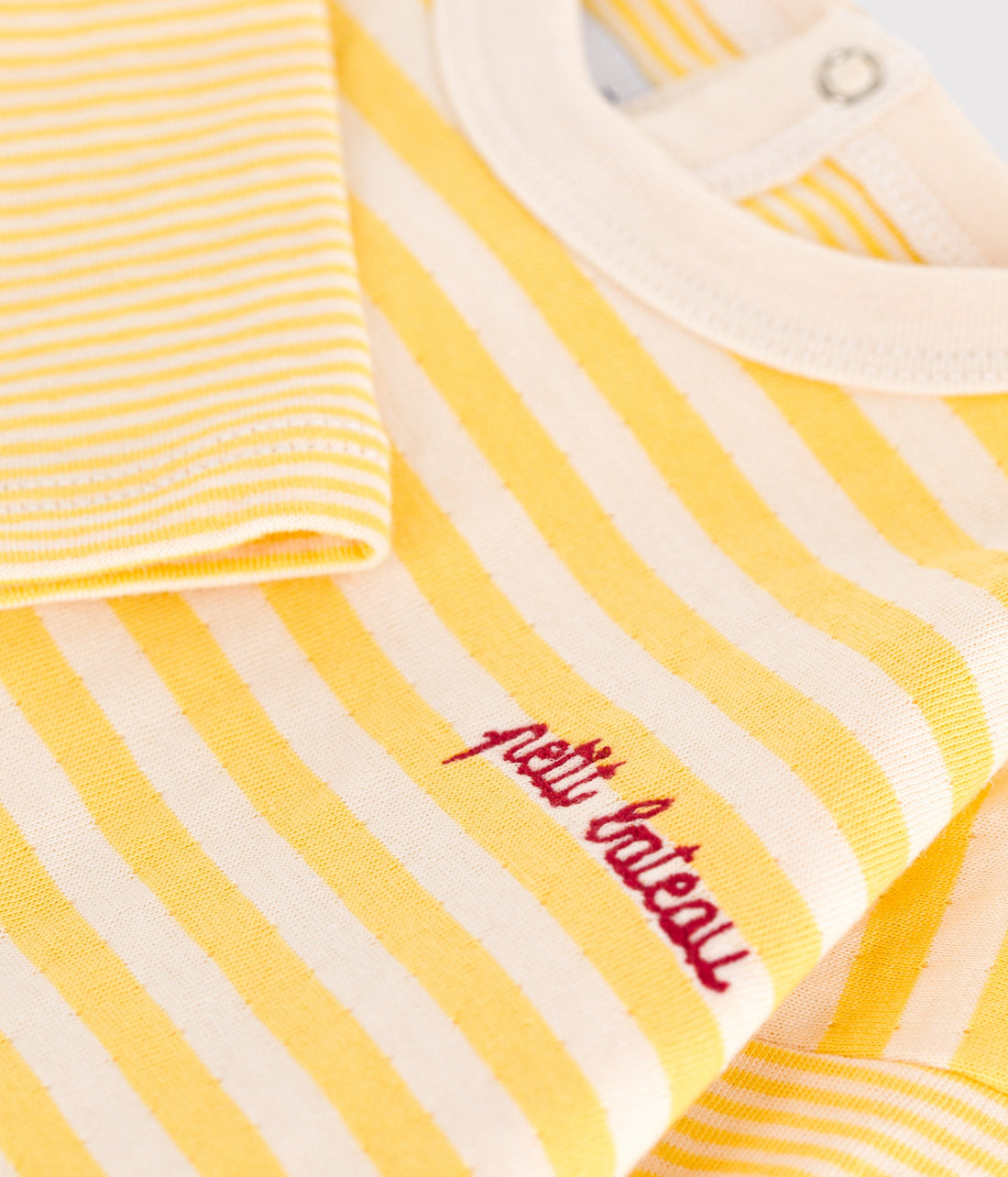 Babies Long Sleeved Stripy Cotton T Shirt - Yellow