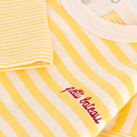 Babies Long Sleeved Stripy Cotton T Shirt - Yellow