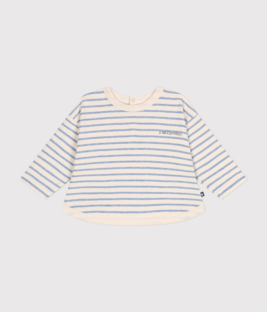 Babies Long Sleeved Tube Knit T Shirt - Blue