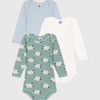 Set of 3 Long-sleeved Bodysuits - Sheep Print