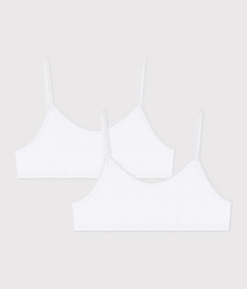 Girls' White Bralettes - 2-Pack