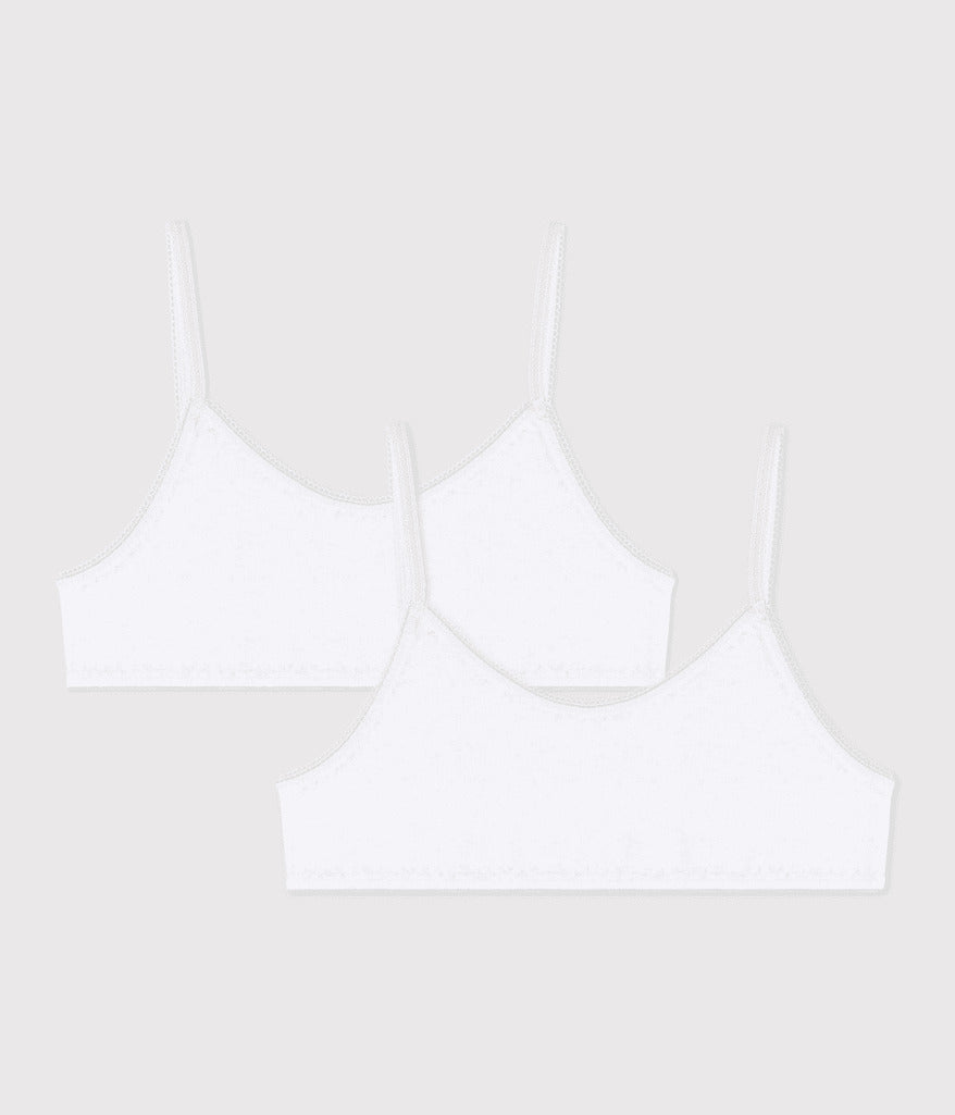 Girls' White Bralettes - 2-Pack