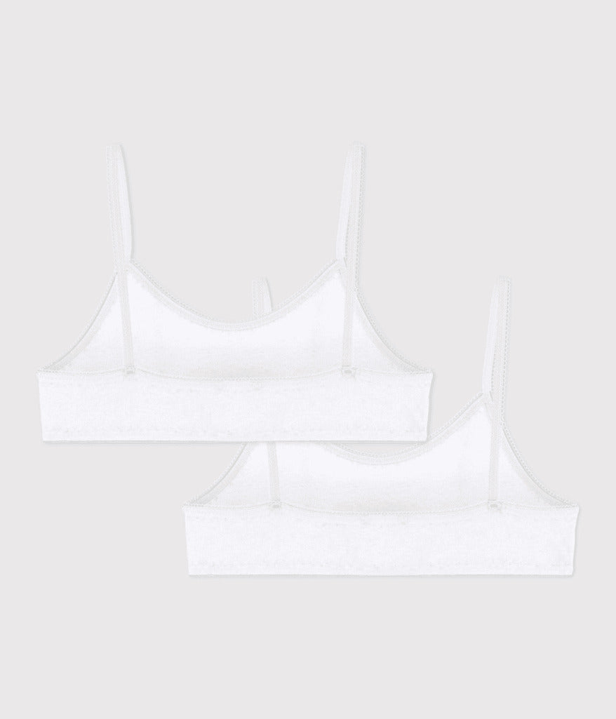 Girls' White Bralettes - 2-Pack