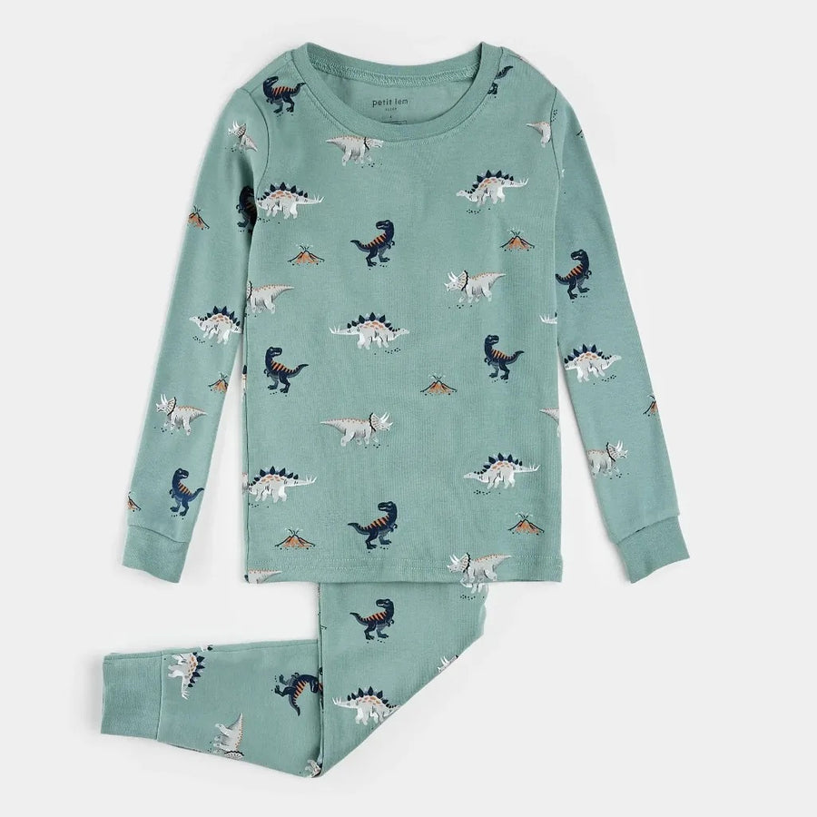 Dinosaur Print on Tidal Wave PJ Set