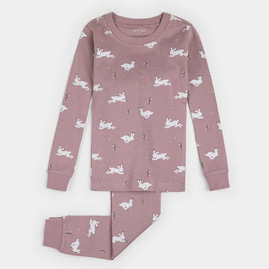 Winter Hare on Elderberry PJ Set