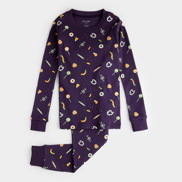 Trick-or-treat Glow in the Dark Print on Deep Purple PJ Set