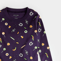 Trick-or-treat Glow in the Dark Print on Deep Purple PJ Set