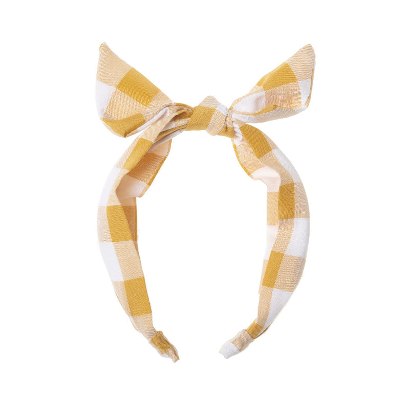 Retro Check Tie Headband