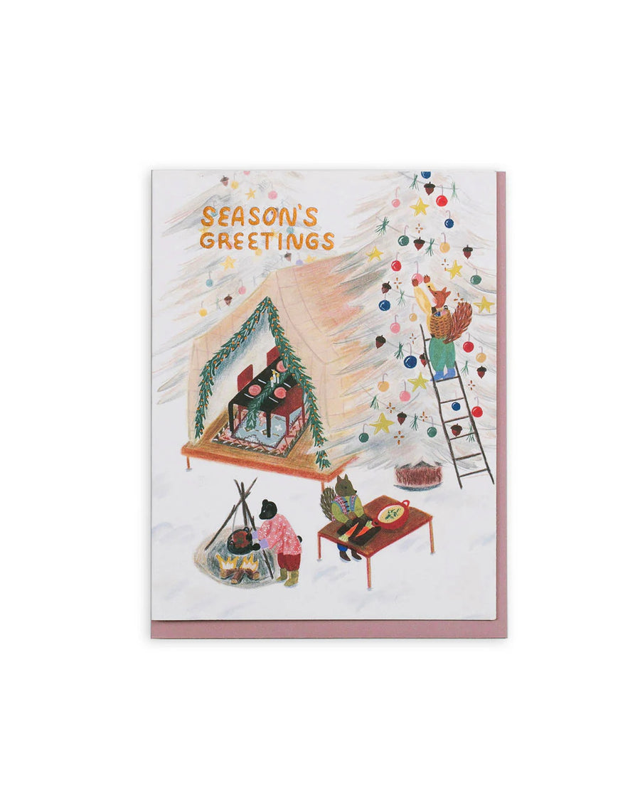 Holiday Tent Party Card