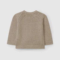 Round Neckline Knitted Baby Cardigan - Brown