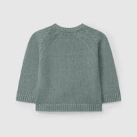 Round Neckline Knitted Baby Cardigan - Blue