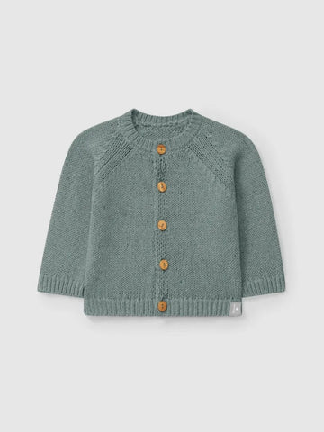 Round Neckline Knitted Baby Cardigan - Blue