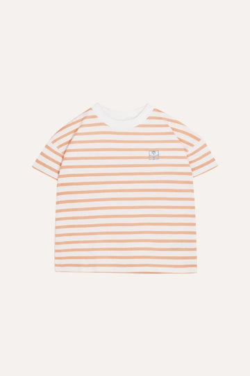 Orange Striped Kids T Shirt