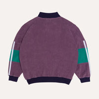 Purple Color Block Kids Zipped Sweatshirt