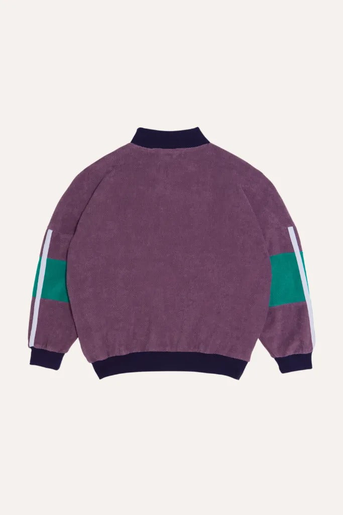 Purple Color Block Kids Zipped Sweatshirt