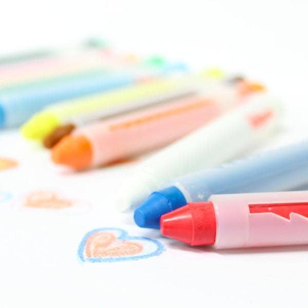 Kitpas Crayons with Holders (12 Colours)