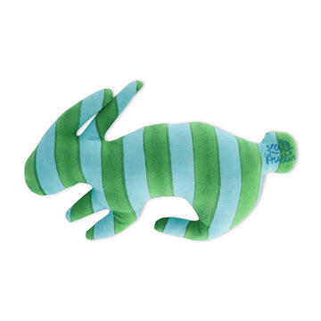 Bunny Pillow in Aqua/Green Stripe