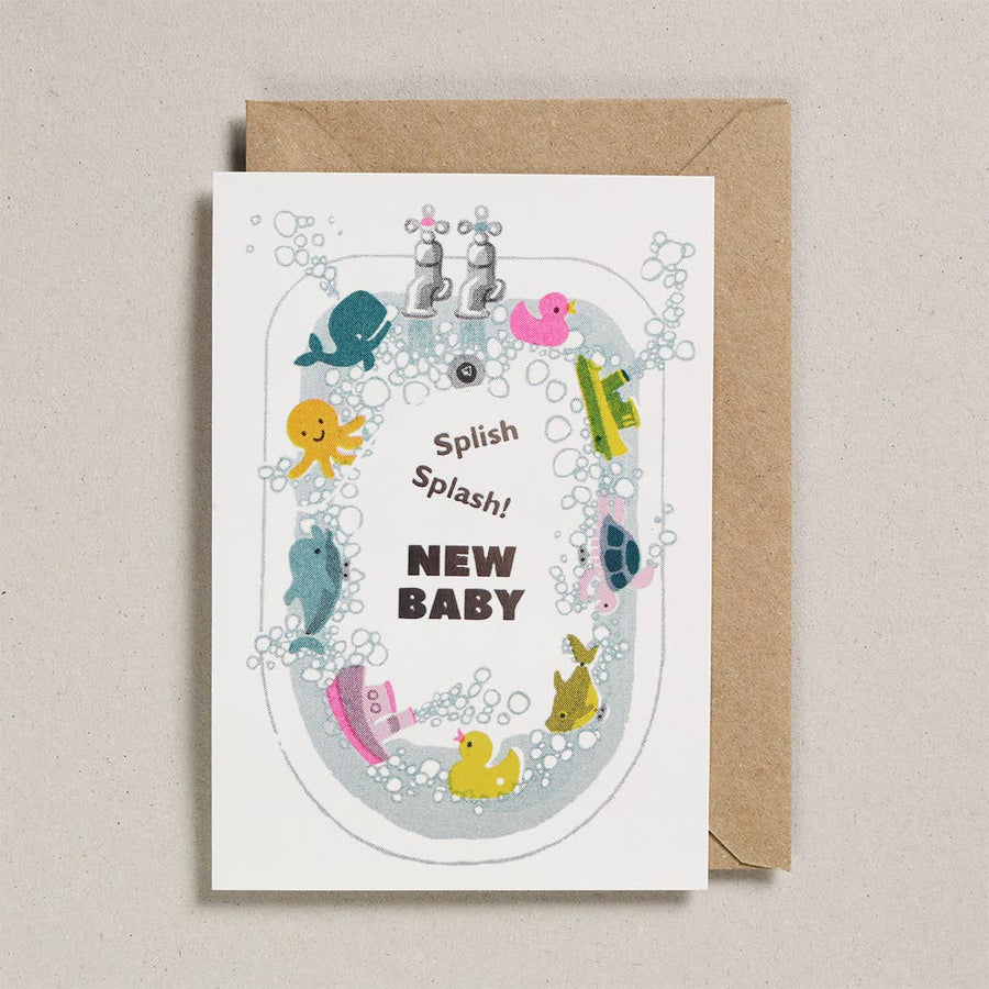 Splish Splash Riso Baby Card