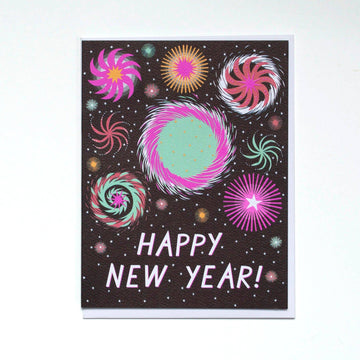 Happy New Year Fireworks Greeting Card