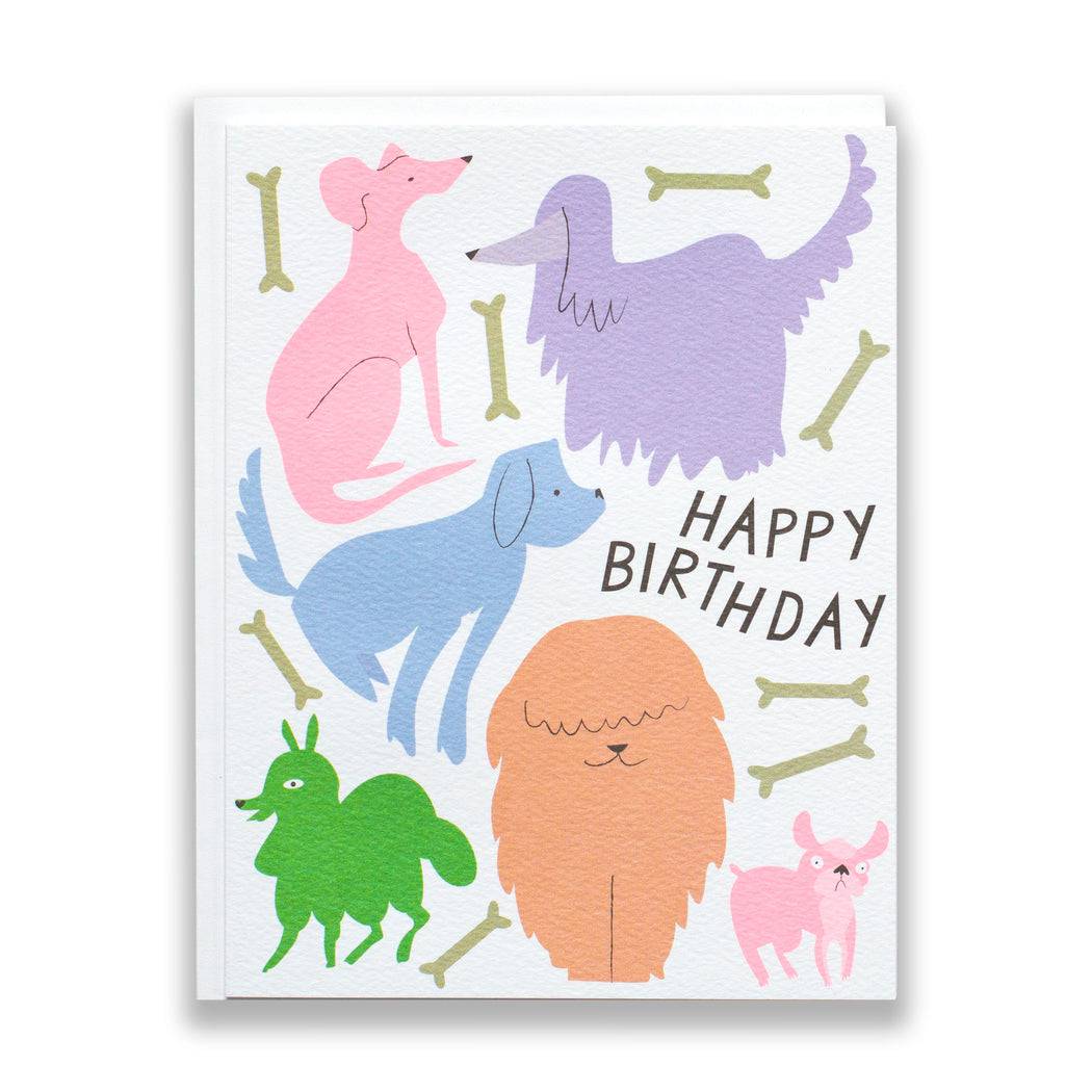 Dogs Dogs and More Dogs Birthday Card