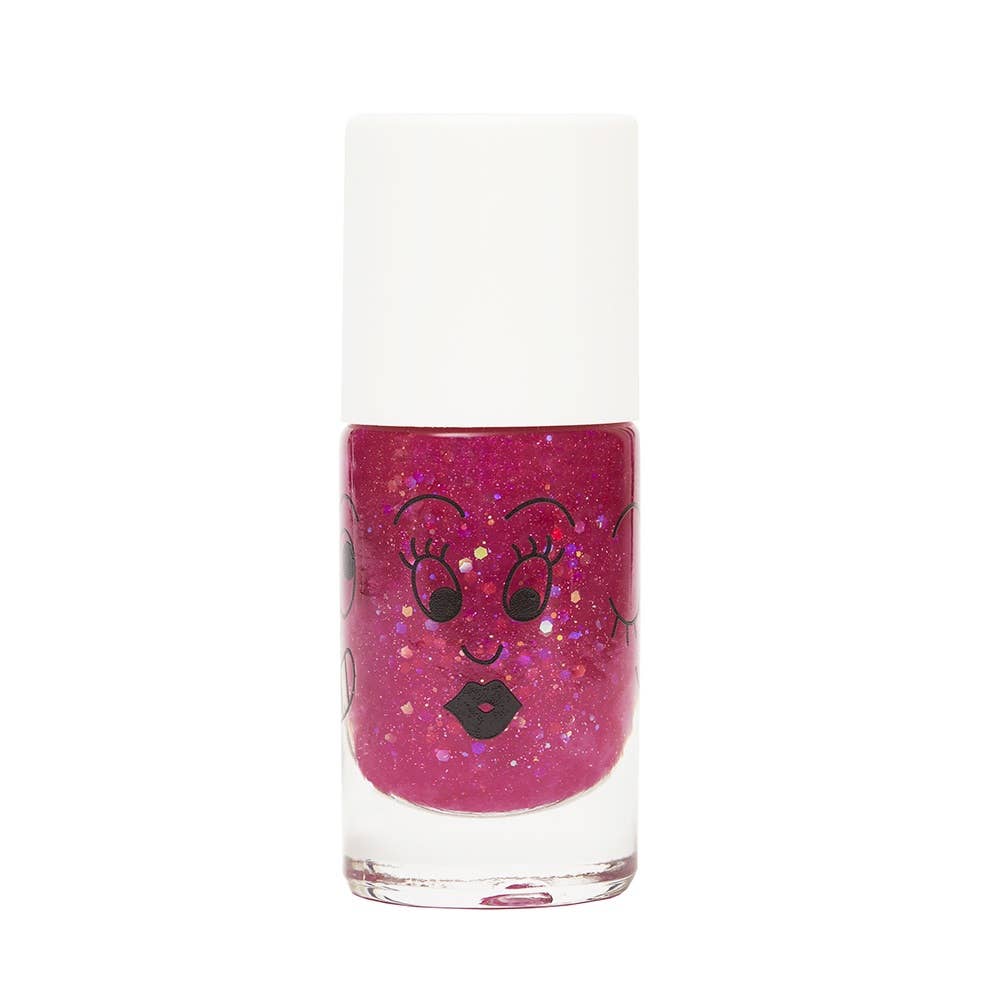 Nailmatic Kids Sheepy Clear Raspberry Glitter Water-Based Nail Polish