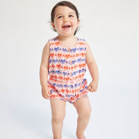 Baby Ribbon Bow All Over Woven Romper